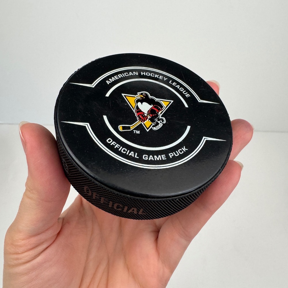American hockey league Scranton WilkesBarre penguins team official game puck AHL